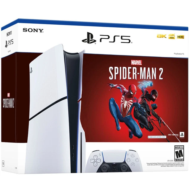 SONY PS5 SLIM BluRay Edition Marvel's SpiderMan 2 Bundle 1 To jeu