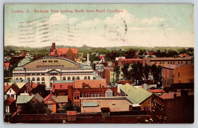 Postcard Canton Ohio - Aerial View - Posted 1909