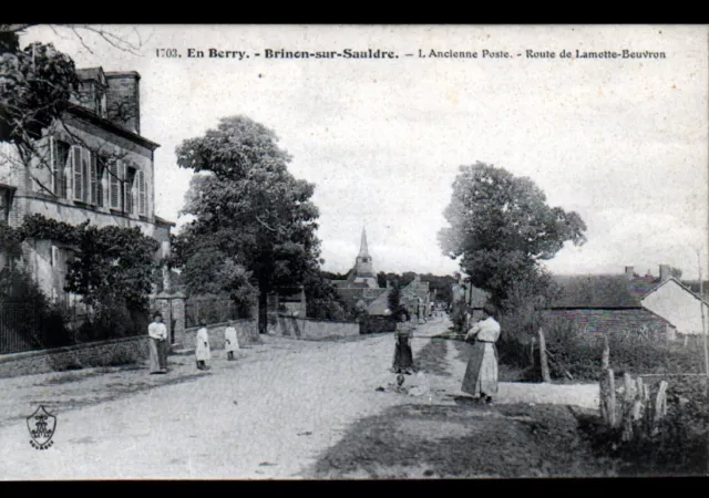 BRINON-sur-SAULDRE (18) VILLAS & ancien BUREAU DE POSTE animé début 1900