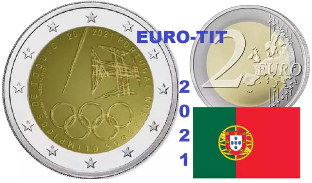 2 €   PORTUGAL   1  X  PIECE  COMMEMO   JEUX    OLYMPIQUES    2021    disponible