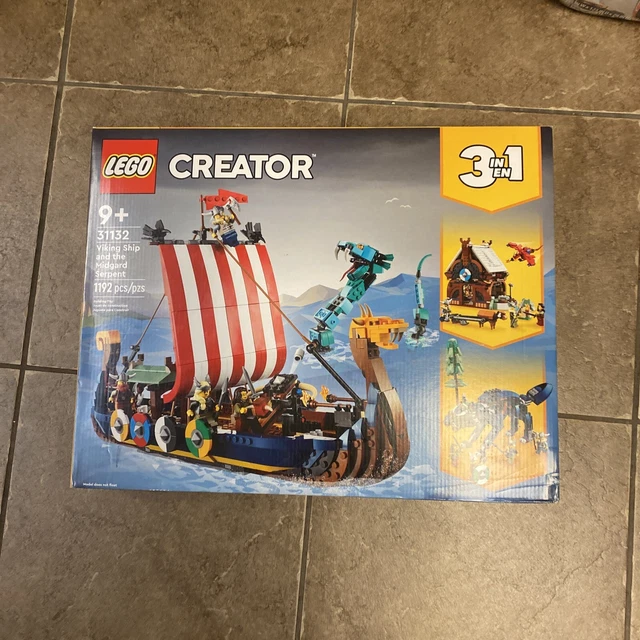 LEGO CREATOR 31132 VIKING SHIP AND THE MIDGARD SERPENT Set (3 in 1) New ...