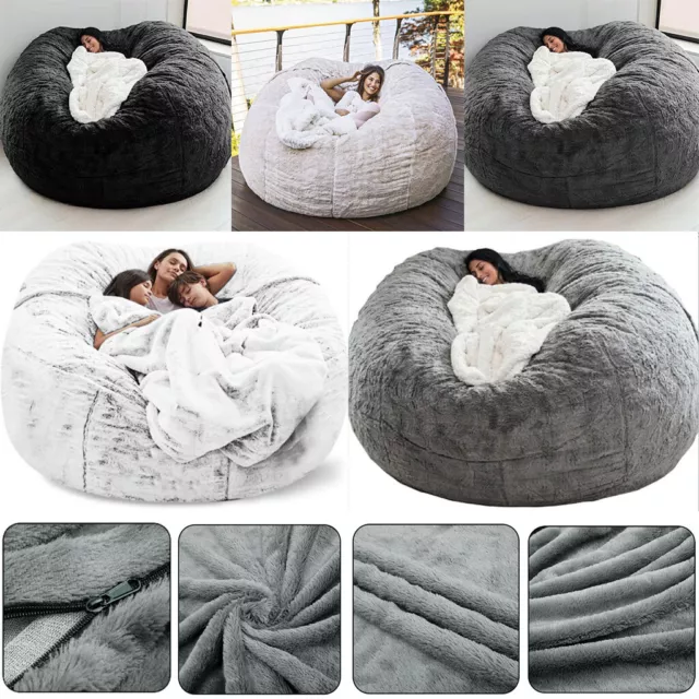 Mulan 5FT Lazy Foam Giant Bean Bag Memory Living Room Chair Lazy Sofa Soft Cover