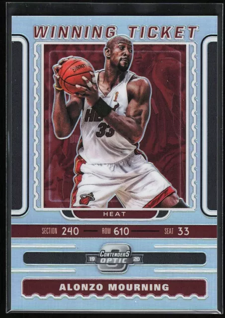 2019-20 Panini Contenders Optic Winning Tickets Silver Alonzo Mourning Miami
