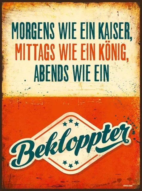 Sticky Jam Blechschild mit Spruch Metallschild 35x26cm Retro Vintage Bekloppter