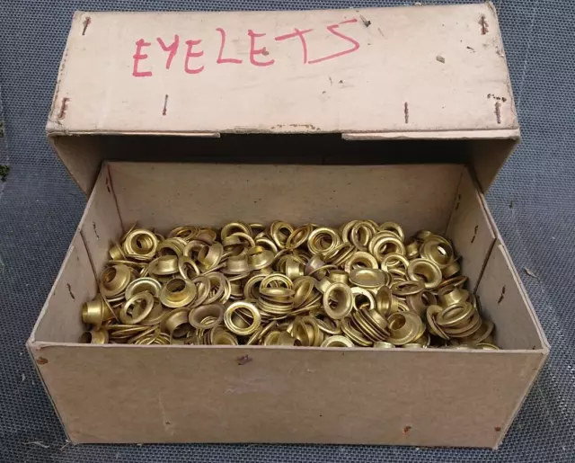 New Old Stock - Apx 550+ 11.5mm Brass Eyelet Grommets & Washers