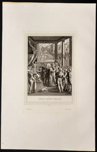 1853 - Jésus devant Hérode - Vie de Jésus Christ - Gravure