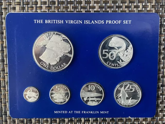 1985 British Virgin Island Sterling Silver “Sea Life”Proof Set MEGA RARE Mtg1372