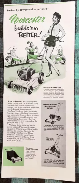 Worcester Lawn Mower Ad From Saturday Evening Post May 7, 1955