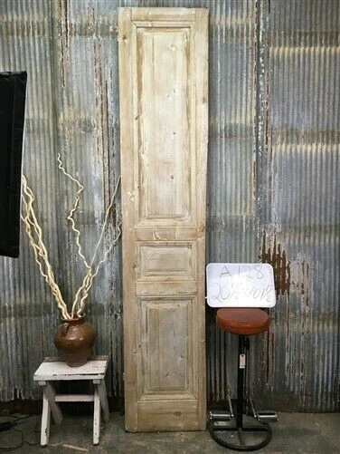 Antique French Single Door (20.5x101.5) Raised Panel Door, European Door A128