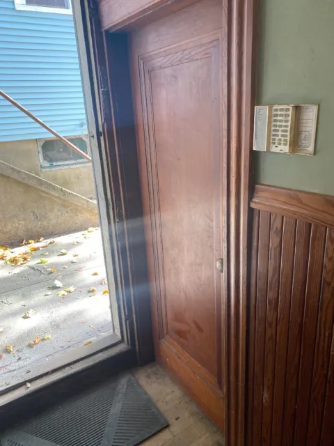 Vintage Solid ChestNut Wood Basement Door With Hardware + Brass Knob 30x70