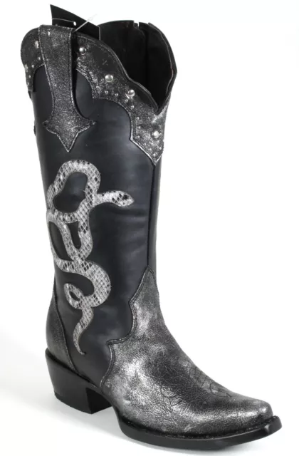 J Cowboystiefel Westernstiefel Damenstiefel Texas Boots Silber Catalan Leder 41