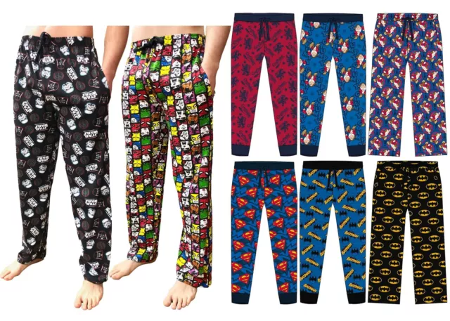 Character Lounge Pyjama Pants Mens Bottoms Marvel Star Wars DC Disney Potter