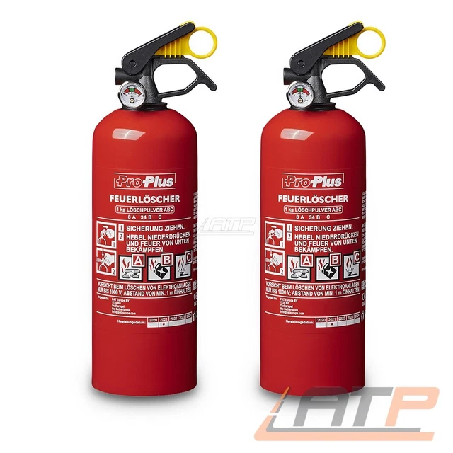 ALLUMINIO 1 kg ABC ESTINTORE AUTO CON MANOMETRO ESTINTORE BARCA CAMPER 2x