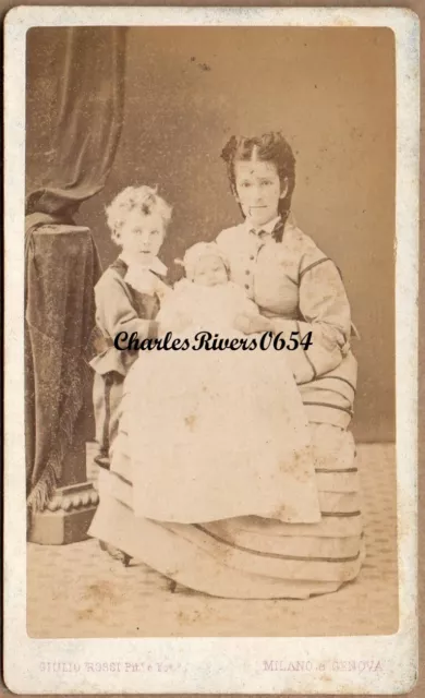 CDV NAMED ITALIAN FAMILY FROM MILAN (see desc) VICTORIAN ANTIQUE PHOTO