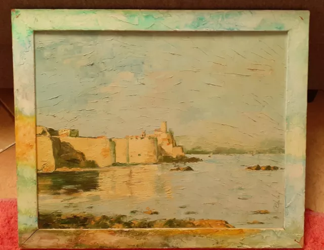 Quadro dipinto olio su tela paesaggio Con Tecnica a Spatola 40×50 Cornice 57×47