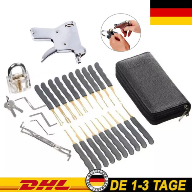 29-tlg Lockpicking Set mit Transparenten Übungsschlössern Dietrich übungsschloss