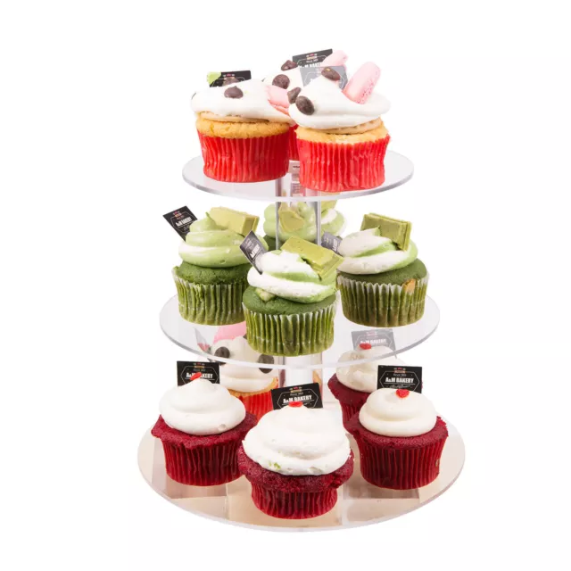 3/4/5/6/7/Tier Acrylic Clear Round Cupcake Cake Stand Birthday Wedding Party AU