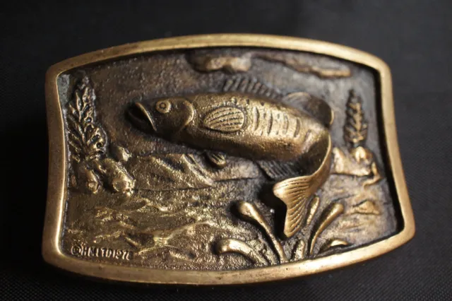 BASS Fish -  Solid Brass Heritage Mint LTD Belt Buckle- Registered Collection