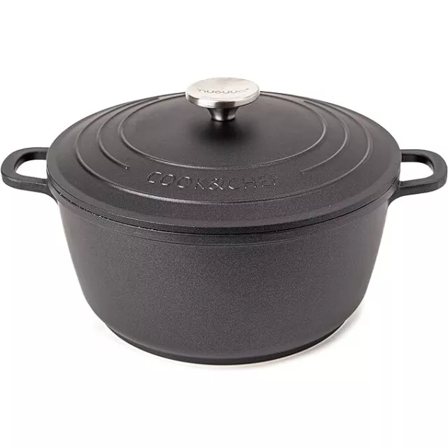 Non-Stick Aluminium Stockpot 4L - Oven Safe Cooking Pot in Stylish - Nuovva