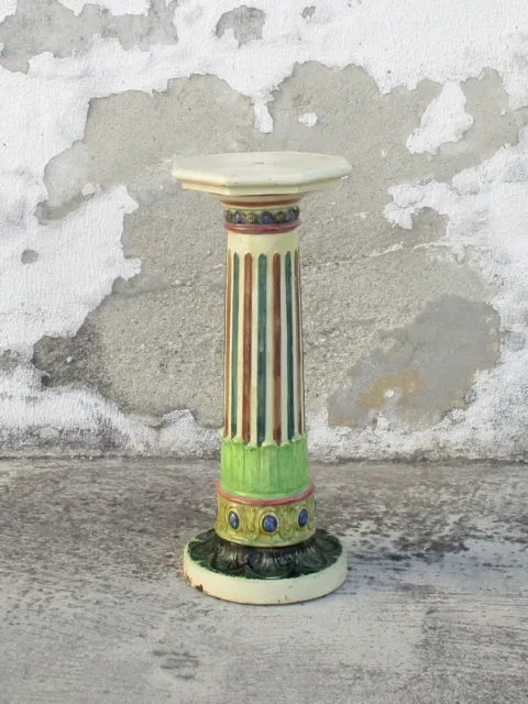 Antique faience column pedestal stand. Home Decor. Spaces Decor