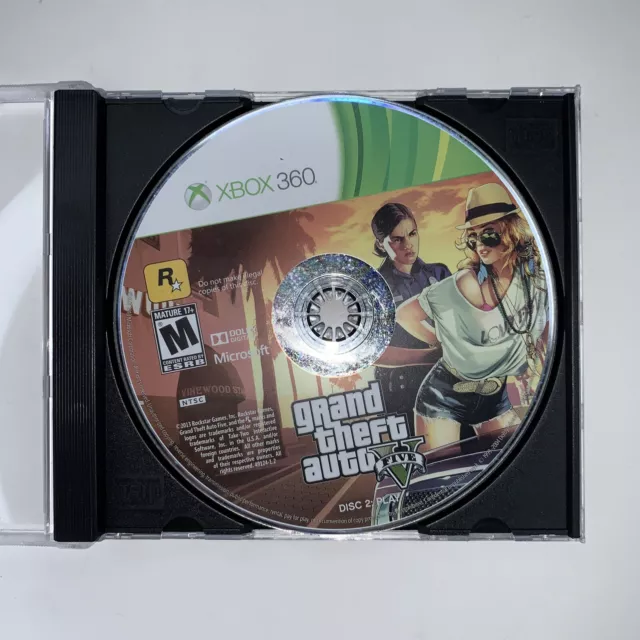 Grand Theft Auto V Gta 5 Play Disc 2 Only Microsoft Xbox 360 Tested
