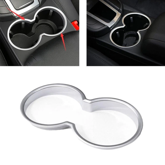 Brillant Argent ABS Central Console Eau Tasse Housse Bord Haute Qualité Chrome