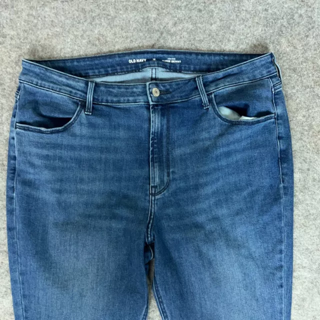 Old Navy Women Jeans 16 Short Blue Skinny Denim Pant High Rise Solid Medium Wash 2