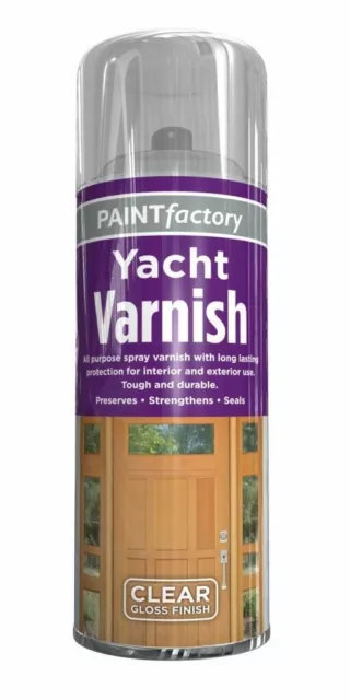 2x 400 ml Polyurethane Clear Varnish Gloss Spray Paint Sealer Wood Metal  Surface