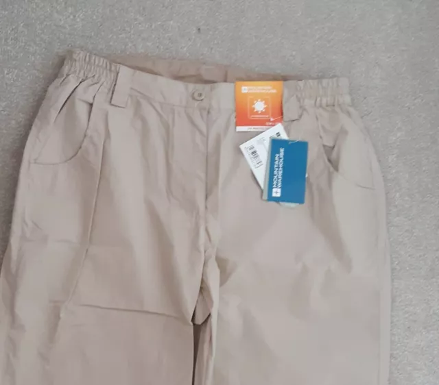 Mountain Warehouse Ladies UV PROTECTION beige Trek Leisure Trousers Size 12 New 2
