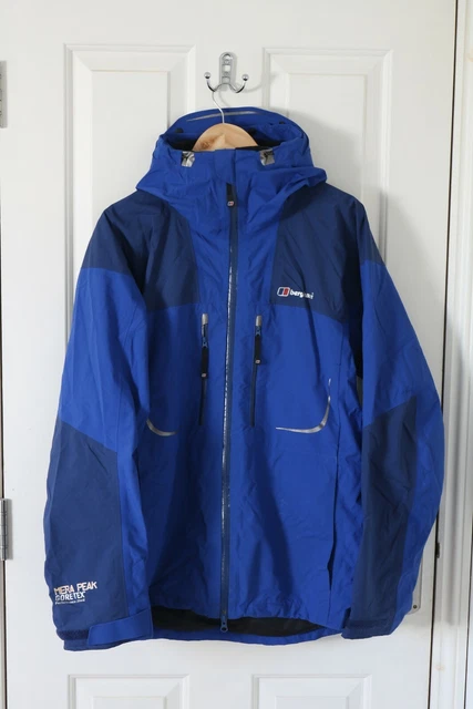 BERGHAUS MERA PEAK Blue Gortex Waterproof Jacket Size L Outdoor