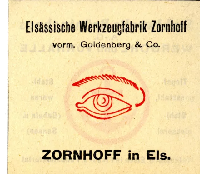 ELSÄSSISCHE WERKZEUGFABRIK ZORNHOFF vorm. Goldenberg & Co. Trademark 1908