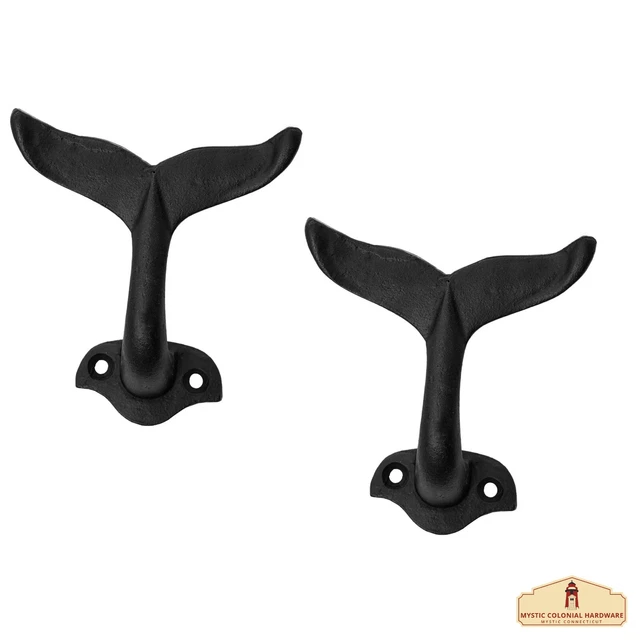 Wall Hanger Whale Tail Design Coat Towel Hook Nautical Cast Iron Home Decoration