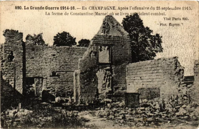 CPA AK Militaire - En Champagne - La ferme de Constantine - Ruines (698157)