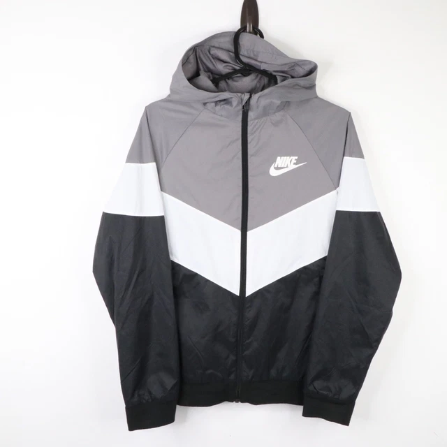 Giacca Nike Windbreaker Youth XL Cerniera Intera Chevron Righe Blocco Colore