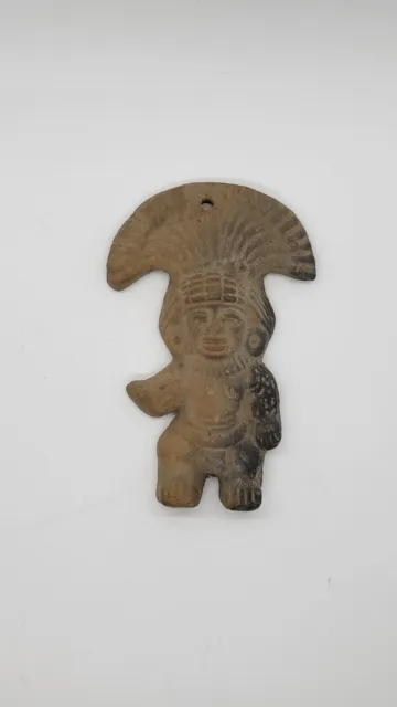 Vintage Indian Talisman Aztec Or Mayan Terracotta Stone Figure 4 1/2"