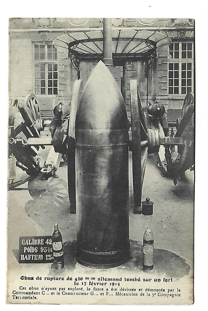 Militaire Guerre 1914  Obus De Rupture De 420 Mm Allemand
