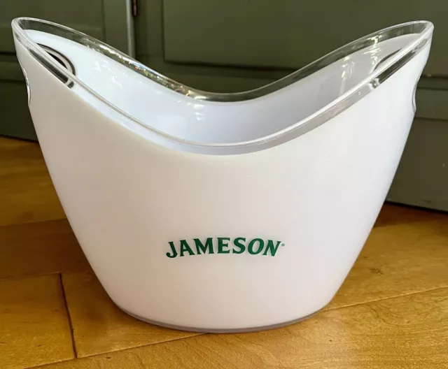 Jameson Irish Whiskey Thick Acrylic White Bottle Service Ice Bucket *BRAND NEW*