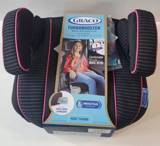 Graco Backless Big Kid Booster Car Seat - Rosie Fashion 40-100 Lb. 4-10 Years