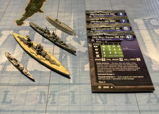 Axis & Allies - War At Sea - USS West Virginia America Navy Collection
