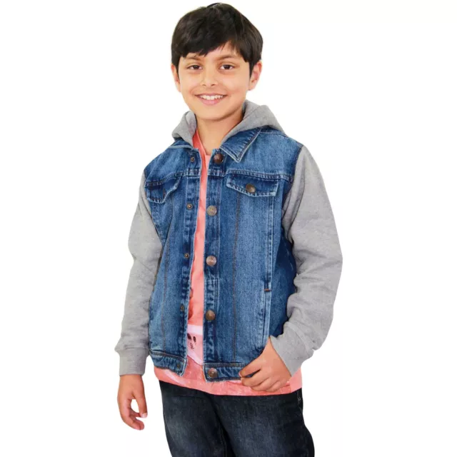 H M Boys Denim Jacket With Hood. 6 7 Years 9.50 PicClick UK