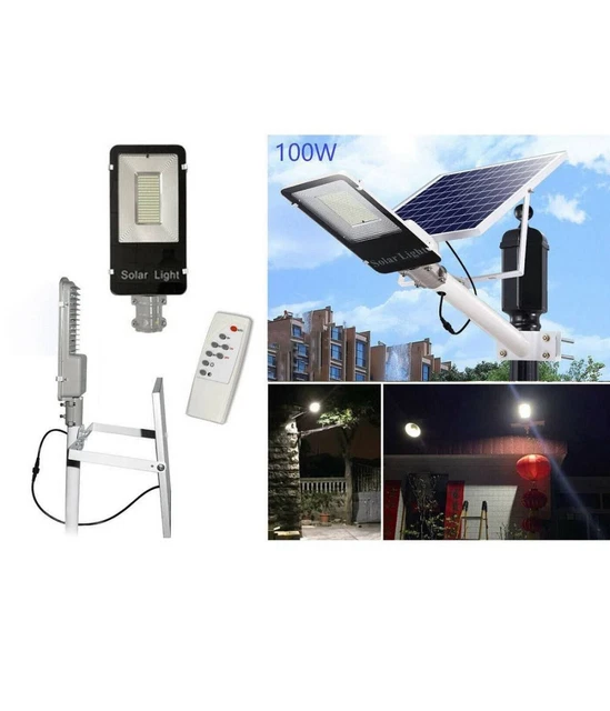 DRIWEI - Faro Led Lampione Stradale 60 W Luce Fredda Pannello Solare Crepuscolar