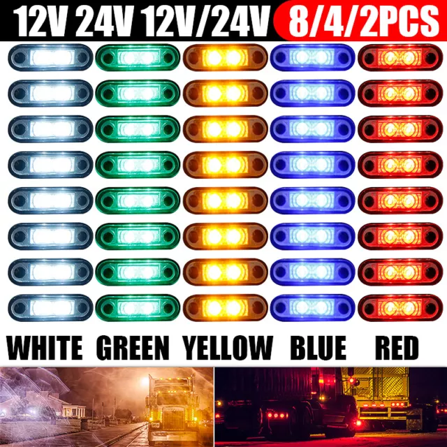 12V/24V Flush Fit White/Amber/Red/Blue/Green Led Marker Lights/Lamps Kelsa Bar