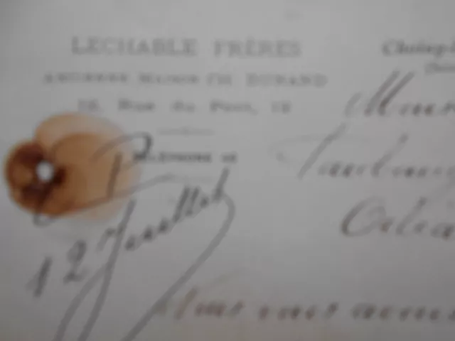 Vieux Papiers : Lechable Frères - Anc. Maison Ch. Dunand - Choisy le Roi - 1921 2