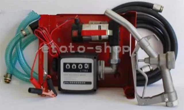 Diesel Fuel Transfer Pump 12V 24V 40LPM - Portable | Flow Meter Fuel Nozzle