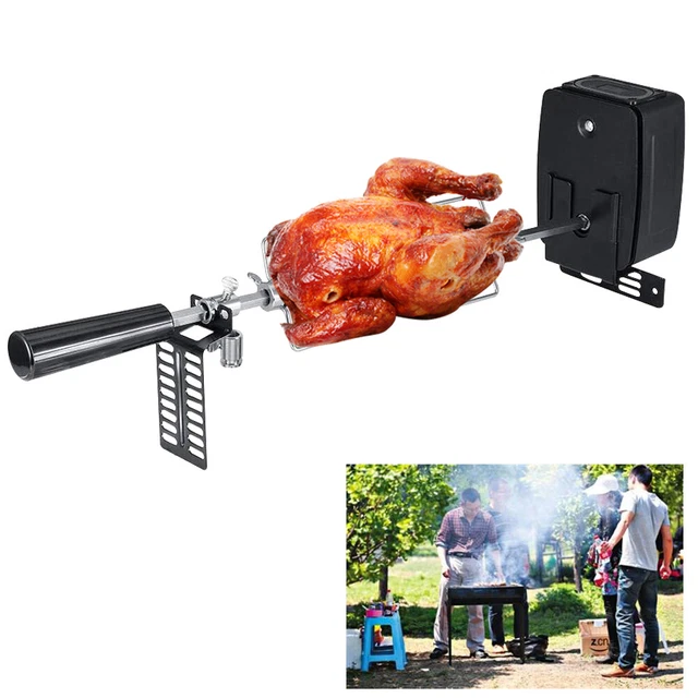 Grille à Rôtir Poulet Barbecue - En Acier Inoxydable, Stable, Avec Bac Récupérateur De Graisse - Pour Camping Et Plein Air