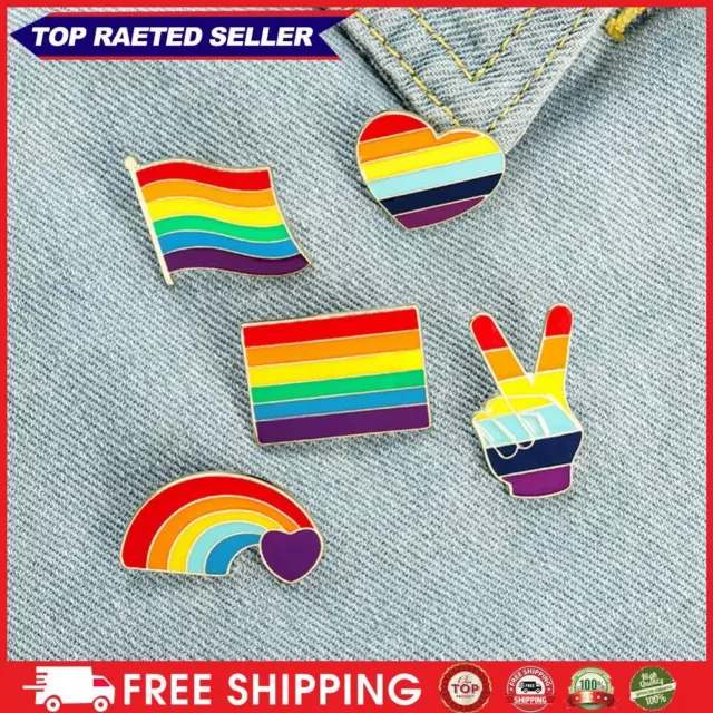 Rainbow Creative Badge Pins Metal Pride Buttons Pins for Backpack Clothing Decor