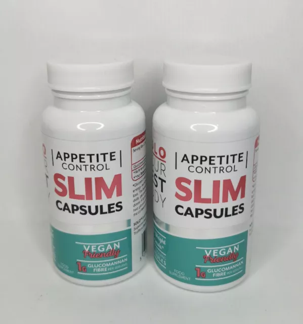 2x Solo Appetite Control Cápsulas Delgadas - 120 Cápsulas 2 x 60 Vegano Friendly