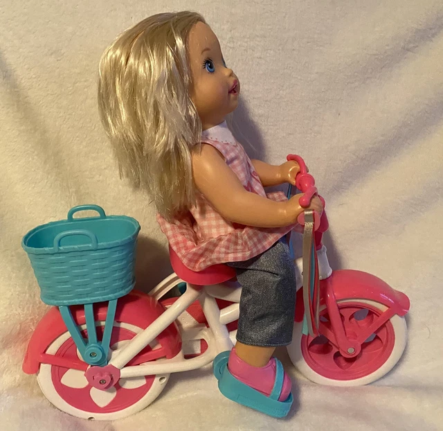 Little Mommy Learn to Ride Blonde Doll With pink Bicycle B11