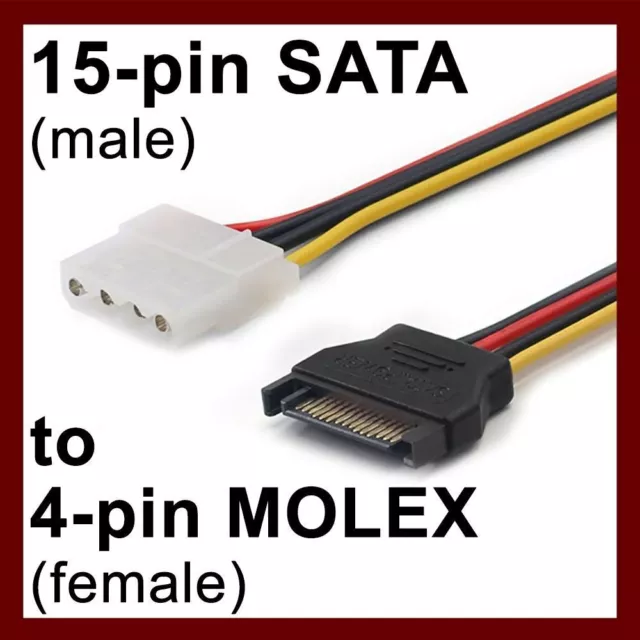 15 Pin SATA Male to 4 Pin Molex Female IDE HDD Power Hard Drive Cable Adapter