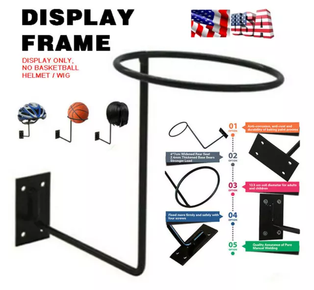 1X Motorcycle Bike Helmet Holder Hook Jacket Bag Display Wall Mount Hanger Rack